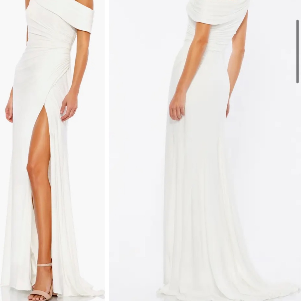 Mac Duggal Jersey Wedding Dress